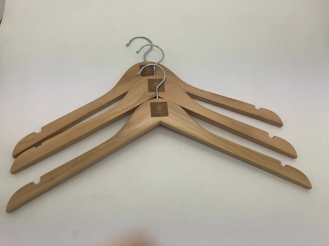 2022 Hotsale Clothing Hanger Transparent Custom Logo Wooden Hanger with Metal Hook Golden Luxury Hanger Swimmingware Hanger