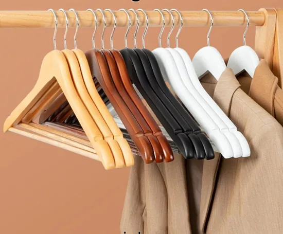 Bulk Cloth Hangers with Hook High Quality Wooden Hanger Bamboo Hangers for Hotel Custom Logo