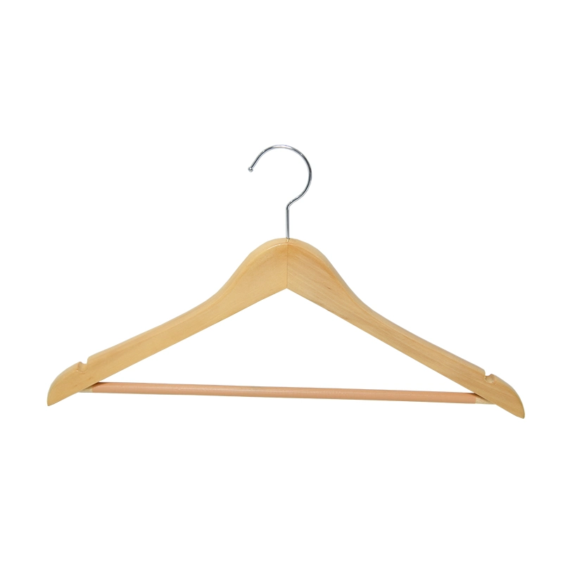 Wooden Cloth Hanger 100% Natural Wood High Quality Custom Clothing Space Saving Classic Style